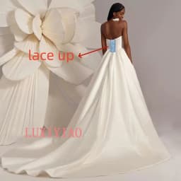 Wedding Dresses Africa Bridal Gown Small V Neck Sleeveless Pleat Body Draped A Line Satin Bride Dresses Sweep Train Customized