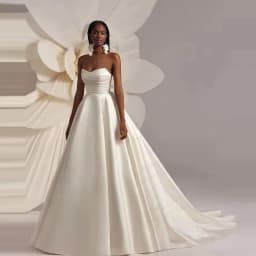 Wedding Dresses Africa Bridal Gown Small V Neck Sleeveless Pleat Body Draped A Line Satin Bride Dresses Sweep Train Customized