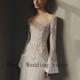 2026 New White Off Shoulder Evening Gown Lace Flare Sleeve Midi Formal Dress Robe De Soiree Vestido De Fiesta Prom