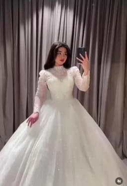 Luxury Wedding Dress Beading With Embroidery Lace Sequins Ball Gown Full Sleeve High-Neck Bride Dress Robe De Mariee Customized