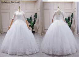 2026 Luxury Lace V Neck Ball Gown Wedding Dresses Short Sleeve Princess Illusion Applique Bridal Gowns Casamento Customized