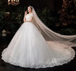2026 Luxury Lace V Neck Ball Gown Wedding Dresses Short Sleeve Princess Illusion Applique Bridal Gowns Casamento Customized