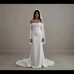 Modern Satin Mermaid White Wedding Dress Long Sleeves Bridal Off Shoulder Elegant Strapless Backless With Button Gown Customized
