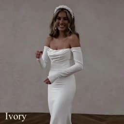 Modern Satin Mermaid White Wedding Dress Long Sleeves Bridal Off Shoulder Elegant Strapless Backless With Button Gown Customized
