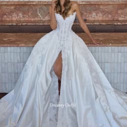 Aurora Customized Exquisite Sweetheart Shiny Beads Pearls Sequins Appliques Lace Wedding Dress de novia