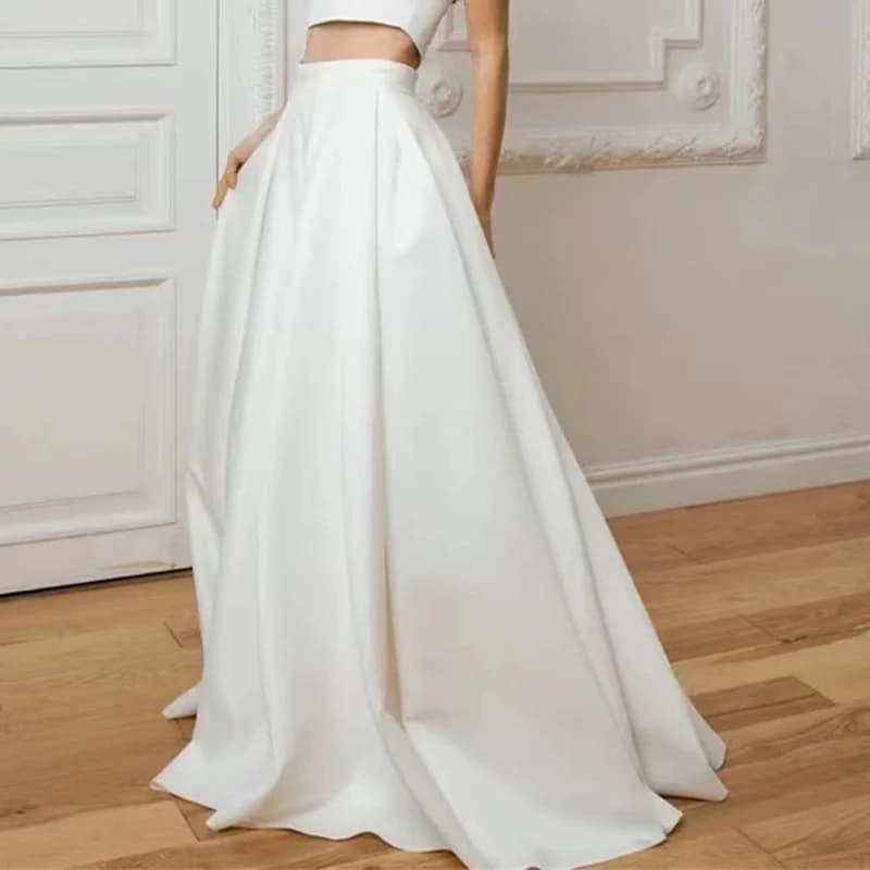 Satin Detachable Train Wedding Removable Skirt for Dresses Bridal Party Prom Overskirt Customized