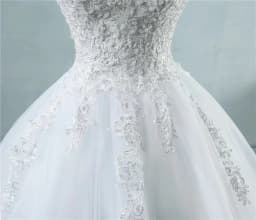 Customized Ball Gown Wedding Dresses Appliques Pearls Lace Up Tulle Bridal Gowns Elegant Formal Vestido De Noiva robe de mariée