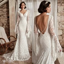 2026 Boho Mermaid Wedding Dresses Long Sleeve Pleat Sexy Lace Illusion Bridal Gown V-Neck Backless Zipper Sweep Train Customized