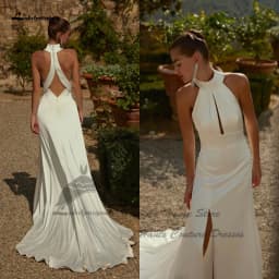 Lakshmigown Halter Elegant Mermaid Wedding Gowns Customized 2026 Vedtidos Sexy Beach Bridal Dresses Receipt Dinner Party