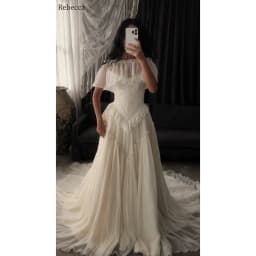 Rebecca Customized Mermaid Floor-Length Prom Dress Lace Embroidery vestidos de noche All Over Sequins Court Train Formal Evening