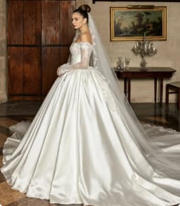Customized Sexy Wedding Dress, Tight Lace Satin Skirt, Women's Retro Court Wedding Party Dress Vestido De Novia