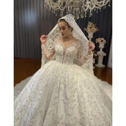 Customzied Gorgeous Long Sleeves Wedding Dress For Women Sequins Appliques Bridal Gown O-Neck Bridal dress Vestido De Novia