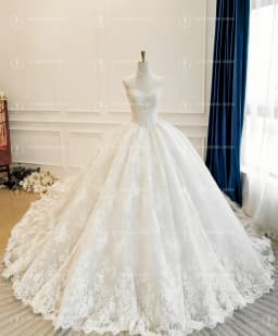 Customized Strapless Sleeveless Ball Gown Lace Elegant Wedding Dress Vestidos De Novia Amanda Novias Amanda Novias Official
