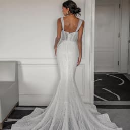 Meetlove 2024 Customized Elegant Women Mermaid Wedding Dress Sweetheart Sreapless Floor Length Dress Beaded Backless Lace Up
