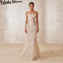 Paloda Charming Wedding Dress for Women with Tiered Mermaid Sleeveless Zipper Sequined Robe De Soiree De Mariage Customized