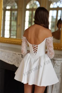 VIKTORIA Attractive Mini Wedding Dresses For Woman Bride Satin Lace Up A-line Party Dress Above Knee Robe De Mariée Custom Made