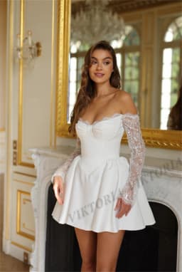 VIKTORIA Attractive Mini Wedding Dresses For Woman Bride Satin Lace Up A-line Party Dress Above Knee Robe De Mariée Custom Made