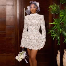 Elegant Short Wedding Dresses for Brides Long Sleeve Civil Mini Engagement Ceremony Party Gown Bridal Shower Dress Customized