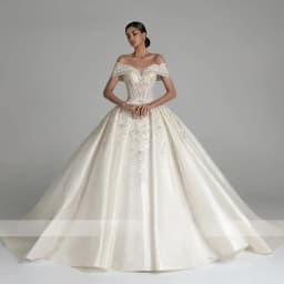Customized Ball Gown Wedding Dresses For Women Luxury Off Shoulder Sparkling Tulle Crystal Wedding Gown Vestidos De Novia
