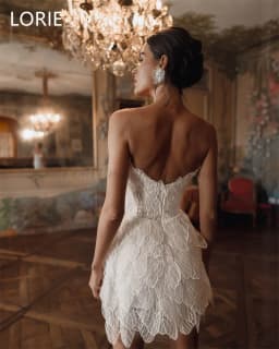 LORIE 3D Lace Applique Sexy A-line Sweetheart Short MIni Wedding Dress Backless Bridal Gowns vestidos de novia Customized 2025
