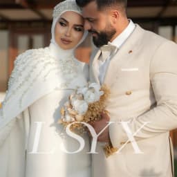 LSYX Muslim Beaded Coat O Neck Long Sleeves Mermaid Wedding Dress Crepe Zipper Back Floor Length Bridal Gown Custom Made