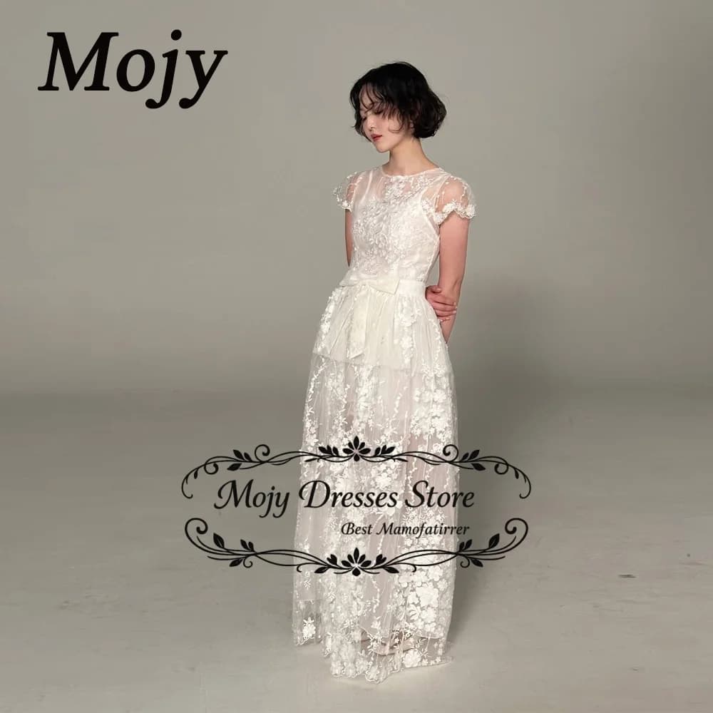 Mojy O-Neck Lace Tulle Wedding Dresses Photo shoot Korea Floor-Length Bride Gowns Customized Princess 웨딩드레스 2026