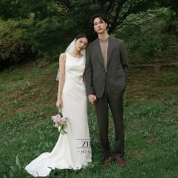 Simple O-Neck Korean Wedding Dress Sleeveless with Streamer Bridal Gown Floor Length Vestidos Novias Boda Women Customized
