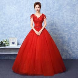 2026 Wedding Dress The Red V-neck Ball Gown Vintage Wedding Dresses Lace Embroidery Vestido De Noiva Customized