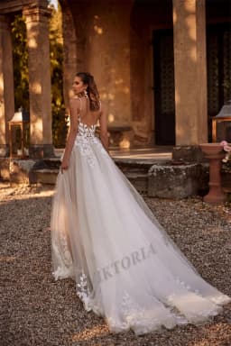 VIKTORIA Modern Sweep Train Wedding Dress For Woman Spaghetti Straps Lace Applique Vestido De Casamento Personalized Customized