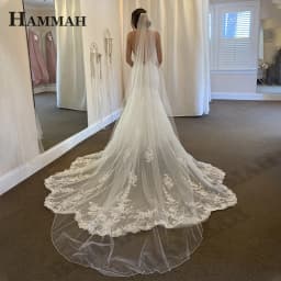 HAMMAH Luxury Trumpet Wedding Dresses Spaghetti Strap Appliques Lace Tulle Court Train Backless Vestidos De Novia Customized