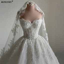 BEPEITHY Customized Princess Sweetheart Ivory Wedding Dresses For Women 2026 Floor Length Bride Plus Size Bridal Gown Sleeveless