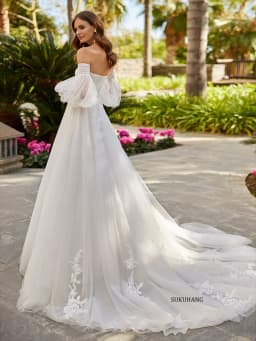 Amazing Sweetheart Ivory Wedding Dresses Appliques Off Shoulder Detachable Long Sleeve A-Line Bridal Gown Customized