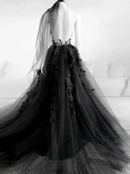 Gothic Vintage Black Wedding Dress Customized Lace Vestidos De Novia High Neck Mermaid Bridal Gowns Long Sleeve Bride
