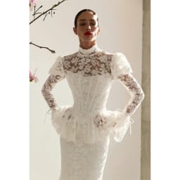 Kyoto Customized White High Neck Wedding Dresses Mermaid Zip Back Long Sleeve vestidos de noche Floor-Length robe de mariée 2026