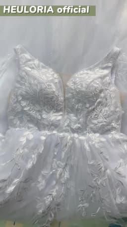 HEULORIA Elegant V Neck Wedding Gowns For Women 2025 Vestido De Novia Lace Bead Customized Long Bridal Dresses Lace Up Back