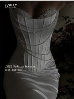 LORIE Luxury Mermaid Wedding Dress Sleeveless Bridal Dresses Shining Strapless Corset Wedding Gown Customized 2026