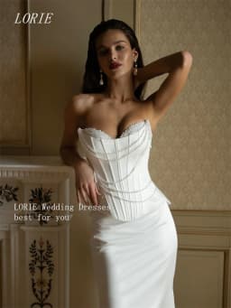 LORIE Luxury Mermaid Wedding Dress Sleeveless Bridal Dresses Shining Strapless Corset Wedding Gown Customized 2026