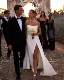 Elegant Satin Wedding Dresses 2026 Pleated Civil Bridal Dress Women's Side Slit Church Bride Wedding Ceremony Gowns Customized