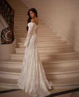 Lace Appliques Mermaid Wedding Dress With Detachable Train Graceful Romantic Off-the-shoulder Zipper Back Bridal Gown Customized