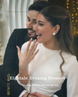Eightale Strethy Satin Wedding Dress Beaded Pearls O-Neck Customized White Ivory Long Sleeves Arabic Bridal Gown Robe De Mariée