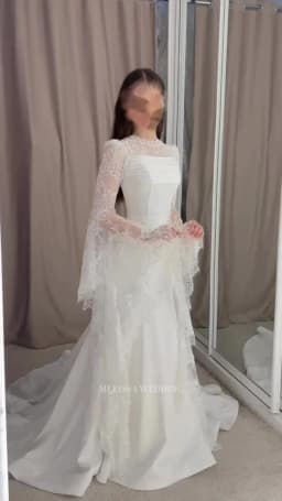 SoDigne Satin/Lace Mermaid Wedding Dress Full Sleeves O-neck 2026 Bride Dresses Long Bridal Gowns Vestidos De Novia Customized
