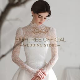 Eightree Elegant Mermaid Wedding Dresses 2025 High Neck Long Sleeves Lace Bridal Dress Formal Wedding Ball Prom Gowns Customized