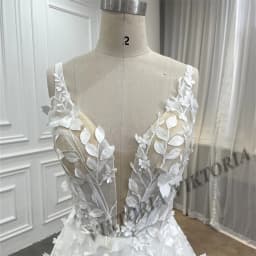VIKTORIA Modern Wedding Dresses For Woman 2025 Bridal V-neck Sleeveless A-LINE 3D Flower Appliques Vestidos De Novia Customized