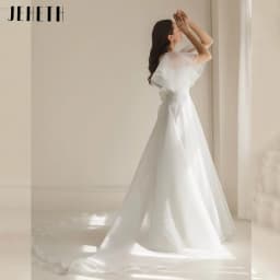 JEHETH Simplism Organza Wedding Dress With Batwing Sleeves A-line Elegant Bridal Gowns Backless Boho vestido de noiva Customized