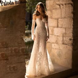 Paloda Elegant Lace Up Wedding Dress for Women Lace Appliques Mermaid Bridal Dress Vestido De Casamento Sleeveless Drop Shipping