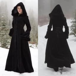 Fur Long Wedding Jacket Hallowmas Hooded Velvet Cloaks Winter Wedding Capes Wicca Robe Warm Coats Bride Jacket Customized