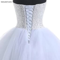 Hot Sale Wedding Dress Beading Vestido De Noiva Lace-up Back Robe De Mariage White Bridal Gowns Customized