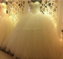 Hot Sale Wedding Dress Beading Vestido De Noiva Lace-up Back Robe De Mariage White Bridal Gowns Customized