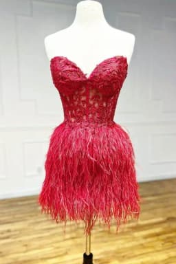Lakshmigown Sexy Sheath Sweetheart Lace Feather Skirt Homecoming Dress Wedding Dress Customized Prom Bridal Gowns Vestidos Robe