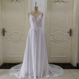 Customized ZJ6032 Chiffon Wedding Dresses for Women 2025 Summer New Sleeveless Bridal Gowns with Lace New Court Train